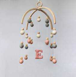 Baby Mobile Felt Balls - Pom Baby Nursery Neutral Neutral Nursery Crib For Girl Hanging Pink