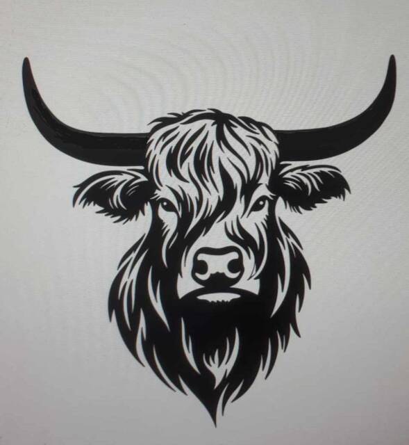 Scottish Highlands Highland Cow Bull Wall Art Decal Car Van Bonnet Vinyl Side Sticker Hood Graphic Window Sign Motorhome Campervan