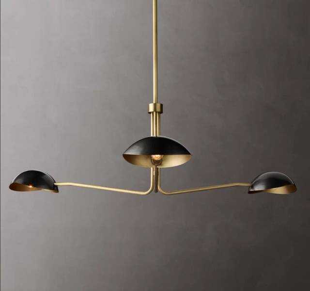 Mid Century Antique Brass Black Sputnik Italian Ceiling Handmade Vintage Chandelier Curved Arms Starburst Light Fixture - image 1