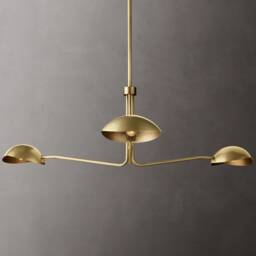 Mid Century Antique Brass Black Sputnik Italian Ceiling Handmade Vintage Chandelier Curved Arms Starburst Light Fixture - thumbnail 3