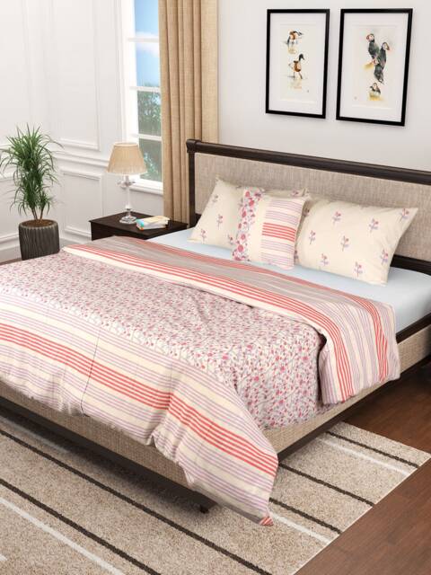Pure Indian Cotton Bedding Set With 2 Matching Pillow Cases, Hand Block Printed Ethnic Bedding, Double Or Kingsize Duvet Cover, New Home Gift - image 1