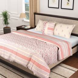 Pure Indian Cotton Bedding Set With 2 Matching Pillow Cases, Hand Block Printed Ethnic Bedding, Double Or Kingsize Duvet Cover, New Home Gift - thumbnail 3