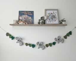 Felt Koala & Leaf Garland For Kids Bedroom D??cor, 110cm Australian Theme Bunting - thumbnail 1