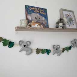 Felt Koala & Leaf Garland For Kids Bedroom D??cor, 110cm Australian Theme Bunting - thumbnail 3