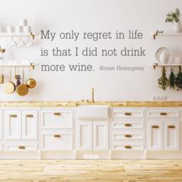 Ernest Hemingway Wall Decal Quote Drink More Wine - Vinyl Art Home Decor - thumbnail 3