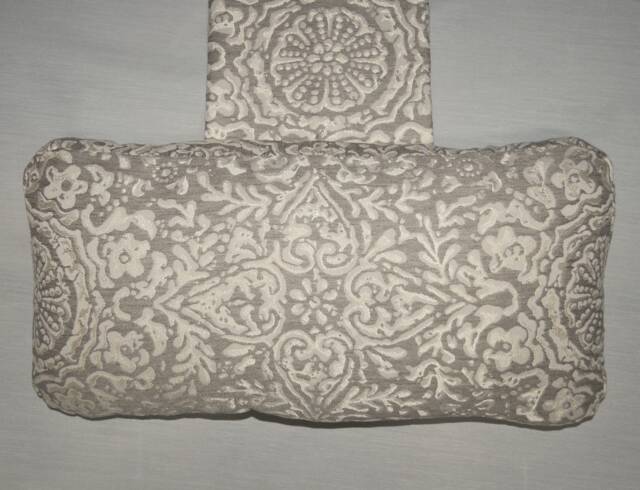 Ornare Arborio Cream & Silver Grey Upholstery Fabric Hanging Armchair Sofa Headrest Bolster Cushion With Inner Pad - image 1