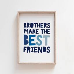 Set Of 3 Brother Bedroom Prints, Sibling Big Bro Lil Bro, Boys Wall Art, Decor, Kids - thumbnail 3
