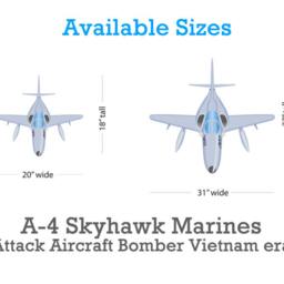 A-4 Skyhawk Marines Wall Fabric Decal Vietnam Attack Fighter Bomber Front View Airplane Up To 31 - thumbnail 3
