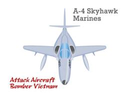 A-4 Skyhawk Marines Wall Fabric Decal Vietnam Attack Fighter Bomber Front View Airplane Up To 31 - thumbnail 1
