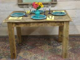 "Handcrafted Ocean Driftwood Furniture, Custom Made Wood Dining Table, Rustic Beach House Cottage Style - 45"" X 30" - thumbnail 1