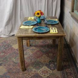 "Handcrafted Ocean Driftwood Furniture, Custom Made Wood Dining Table, Rustic Beach House Cottage Style - 45"" X 30" - thumbnail 3