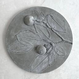 Tile Apple Tree Cast Concrete. Botanical Decorative Unique Plaster Wall Art Fram?? Wood Concrete Impression Pressed Flowers Eco Friendly - thumbnail 2