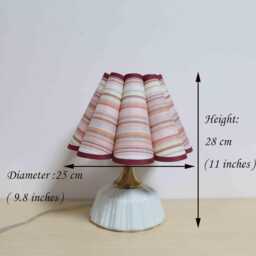 Handmade Pink Striped Table Lamp For Mothers Day Gift-61# - thumbnail 2