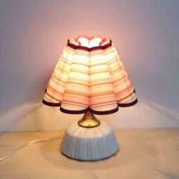 Handmade Pink Striped Table Lamp For Mothers Day Gift-61# - thumbnail 4