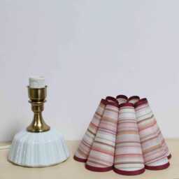 Handmade Pink Striped Table Lamp For Mothers Day Gift-61# - thumbnail 3