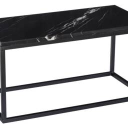 Nero Marquina Marble Coffee Table Modern Iron Legs, Minimalist Furniture - thumbnail 3
