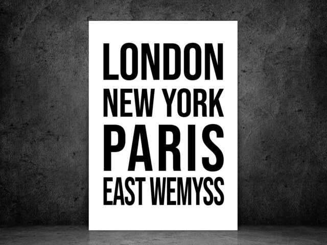 East Wemyss Iconic Bold Town Scotland Print Poster - Fife Gift Bespoke A5 A4 A3 Framed Or Unframed - image 1