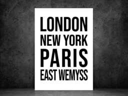 East Wemyss Iconic Bold Town Scotland Print Poster - Fife Gift Bespoke A5 A4 A3 Framed Or Unframed - thumbnail 1