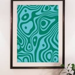 Retro, Wavy, Swirl, 60's, 70's, Abstract, Psychedelic, Unframed Art Print - thumbnail 3