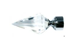 16/19mm Chrome Crystal Spear Curtain Pole Finials
