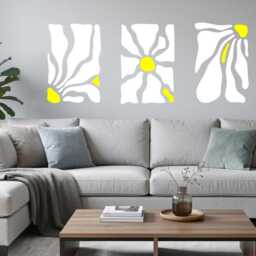 Sale Retro Floral Wall Decal Mid Century Modern Decor - thumbnail 2