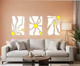 Sale Retro Floral Wall Decal Mid Century Modern Decor - thumbnail 1