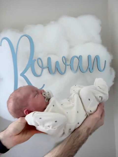 Nursery Name Sign - Wall Personalized Wooden Elegant Font Personalise Your Baby's Decor - image 1