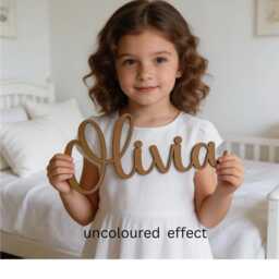 Nursery Name Sign - Wall Personalized Wooden Elegant Font Personalise Your Baby's Decor - thumbnail 4