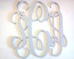 24 Inch Glittered Large Wooden Monogram Letters Vine Room Decor Nursery Wall Art Wood Monogram Wall Hanging Wood - thumbnail 3