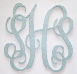24 Inch Glittered Large Wooden Monogram Letters Vine Room Decor Nursery Wall Art Wood Monogram Wall Hanging Wood - thumbnail 1