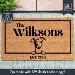 Greyhound Dog Door Mat - Doormat- Custom Pet Breed Personalized Animal Doormat Couples Gift New Home - thumbnail 1