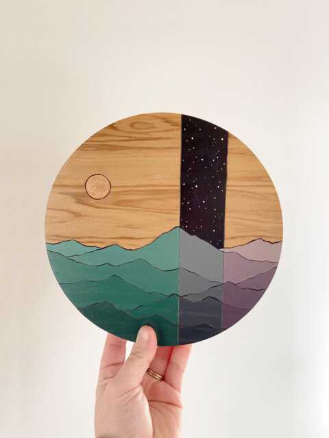Ash Day-Night Circle - Wood Wall Art Nature Inspired New Home Decor - image 1