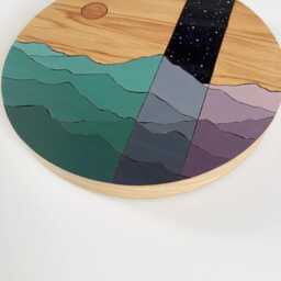 Ash Day-Night Circle - Wood Wall Art Nature Inspired New Home Decor - thumbnail 2