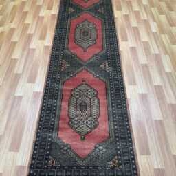 2.6x11 Pink Color Bokhara Rug - Runner Hallway Luxury Long Fine Quality Green Afghan - thumbnail 2