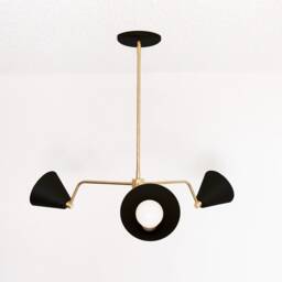 Brass Modern Chandelier - Teacup Pendant Cone Shades Dining Room Lighting Contemporary Rustic Farmhouse Living Ul Listed - thumbnail 3