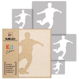 Soccer Player Wall Stencil Set Reusable Diy Kids Room Decor - thumbnail 1