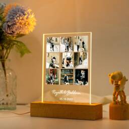Peronalized Photo Night Light, Photo Collage Led Light, Custom Lamp, Anniversary Gift, Birthday Gift For Firends Couple, Valentines Gifts - thumbnail 2