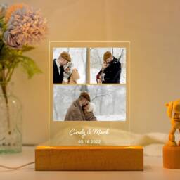 Peronalized Photo Night Light, Photo Collage Led Light, Custom Lamp, Anniversary Gift, Birthday Gift For Firends Couple, Valentines Gifts - thumbnail 3