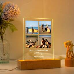 Peronalized Photo Night Light, Photo Collage Led Light, Custom Lamp, Anniversary Gift, Birthday Gift For Firends Couple, Valentines Gifts - thumbnail 1