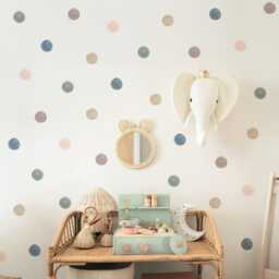 Polka Dot Wall Decals - Peel & Stick Fabric Dots For Nursery, Kids Room Playroom