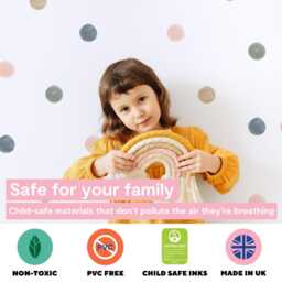 Polka Dot Wall Decals - Peel & Stick Fabric Dots For Nursery, Kids Room Playroom - thumbnail 3