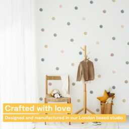 Polka Dot Wall Decals - Peel & Stick Fabric Dots For Nursery, Kids Room Playroom - thumbnail 2