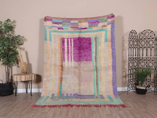 Purple Moroccan Rug, Soft Boujaad 5x8 Ft - image 1