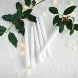 Christmas Tall Taper Candles - Festive Candle Pack Dinner Burgundy Red Green White Stick Xmas Place Setting Noel - thumbnail 3