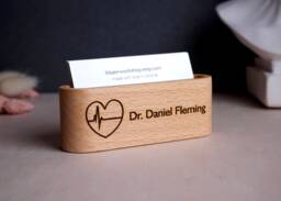 Cardiology Gifts Personalized Cardiologist Pediatrician Gift Heart Doctor Surgeon Rn Md Nurse Business Card Holder Desktop Case Office - thumbnail 1