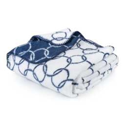 Brushed Cotton Blanket - Circle Pattern 150 X 200 cm Blue - thumbnail 1