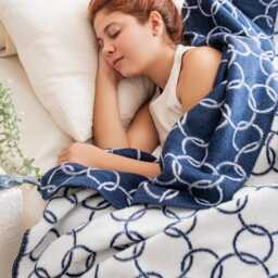 Brushed Cotton Blanket - Circle Pattern 150 X 200 cm Blue - thumbnail 2
