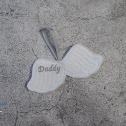 Personalised Embroidered Angel Wings Remembrance Decoration, Christmas Tree Ornament - thumbnail 4