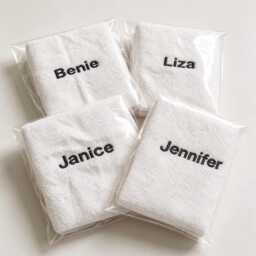 Personalised Embroidered Face Flannel Soft Cotton Wash Cloth - Custom Name/Text Ideal For Gifts, Hampers, Baby & Family - thumbnail 2
