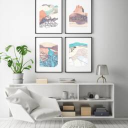 West 4 - Gicl??e Print Of Original Watercolor + Ink Cut Paper Painting - thumbnail 3